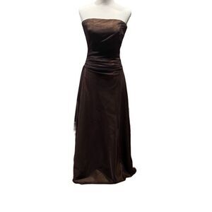 Vera Wang Maids dress strapless brown back zip size 6